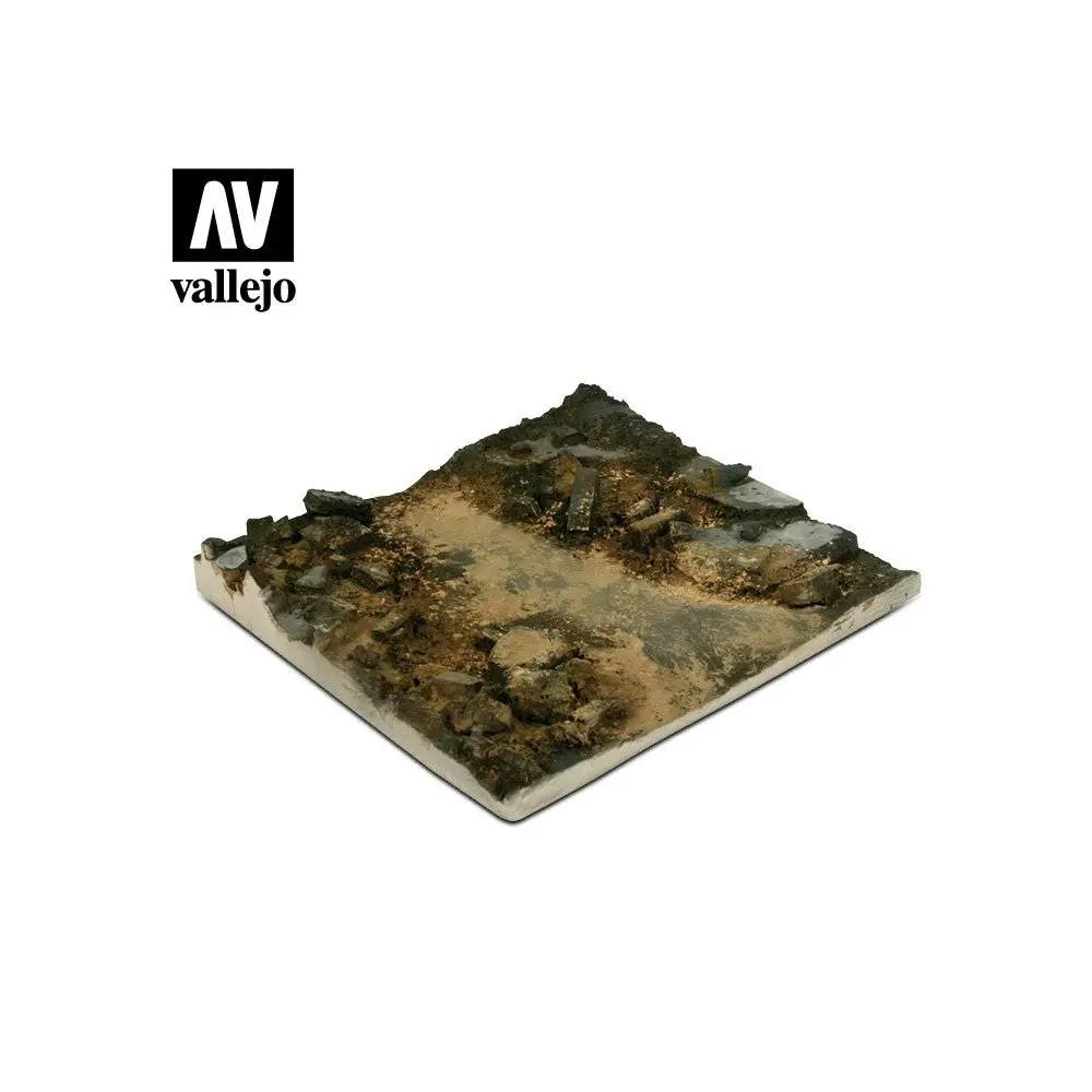 Vallejo Scenics Bases 1/35 - 14x14 Rubble Street Section Diorama Base