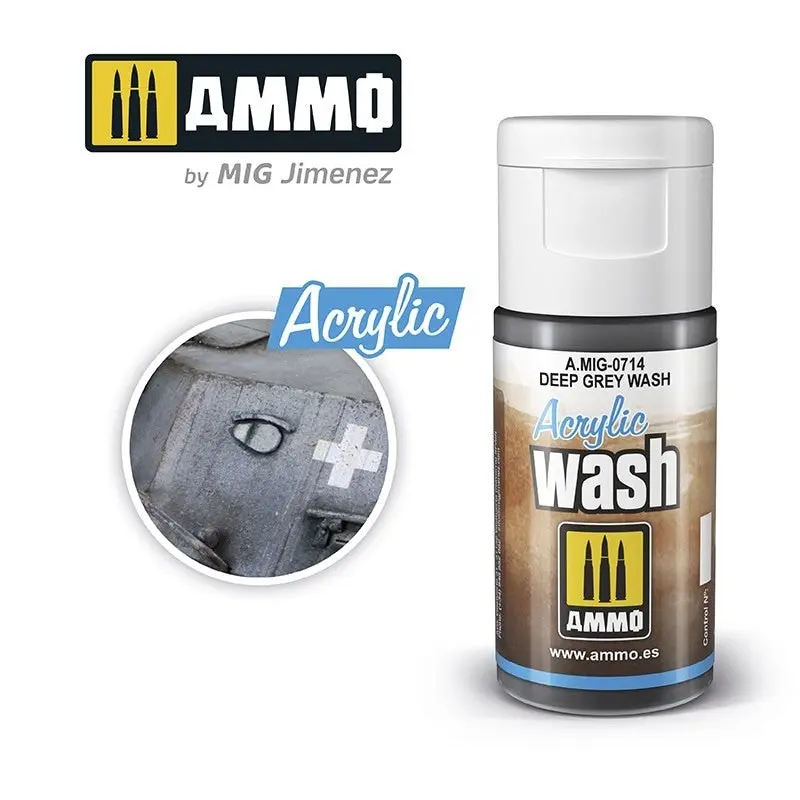 Ammo By Mig Acrylic Washes: Deep Grey Wash 15ml