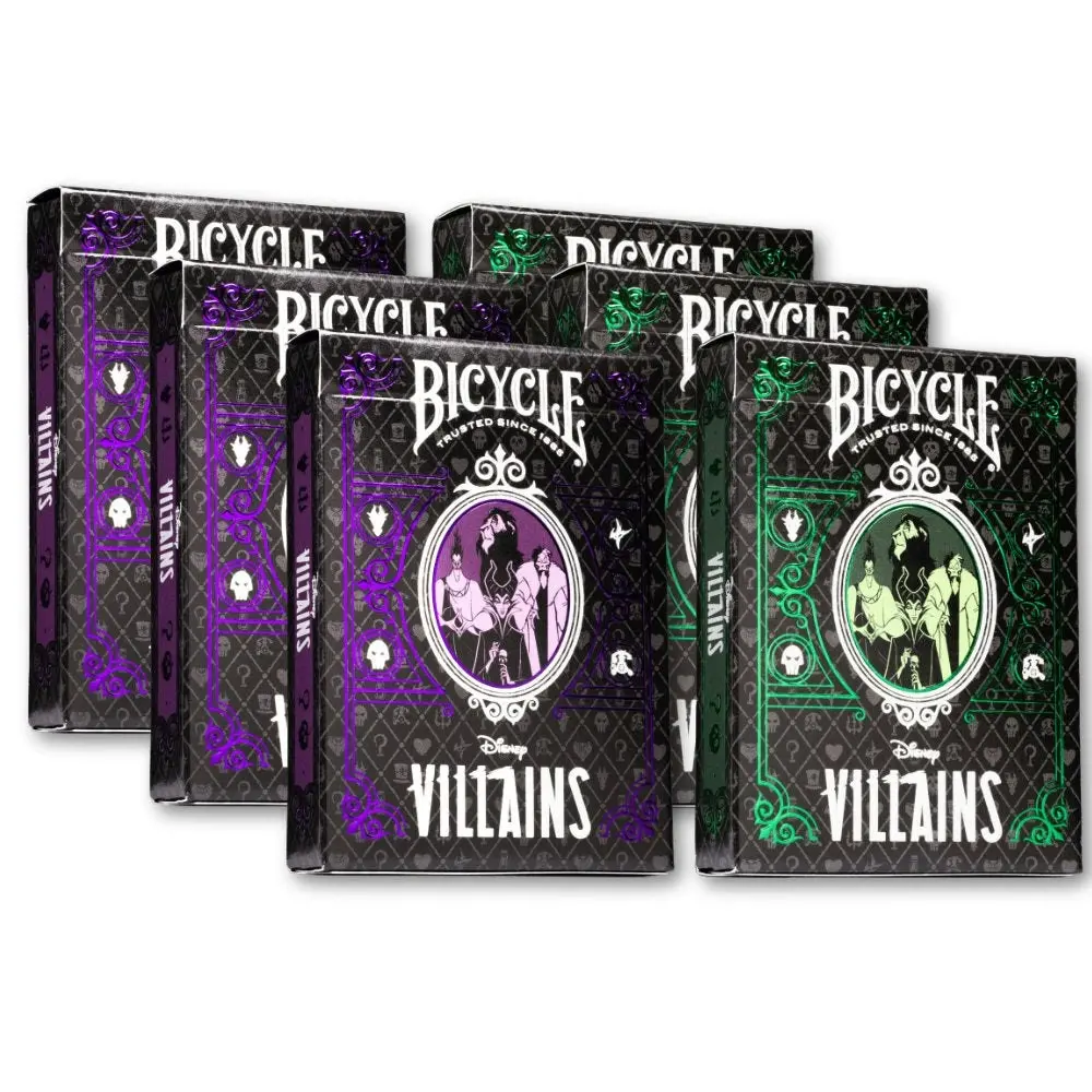 Bicycle Disney Villains Green/Purple Mix Playing Cards Display (6)