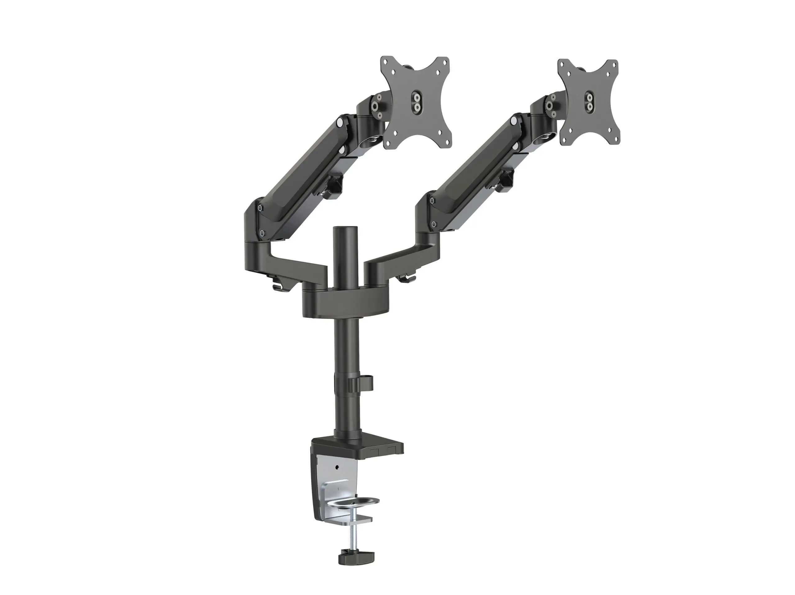 Brateck Heavy-duty Aluminum Gas Spring Dual Monitor Arm - Black