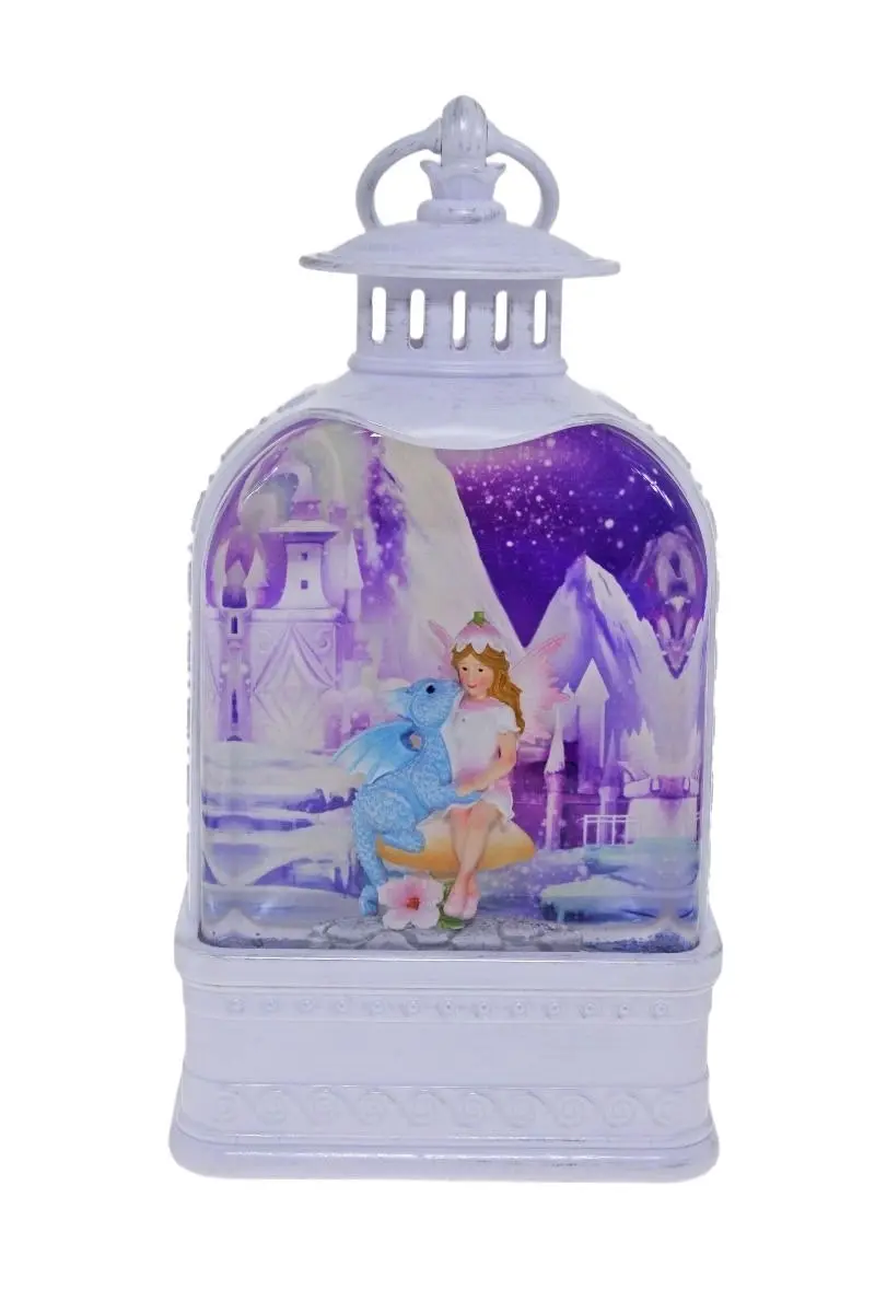 Cotton Candy -  Fairy & Blue Dragon Med Glitter Lantern