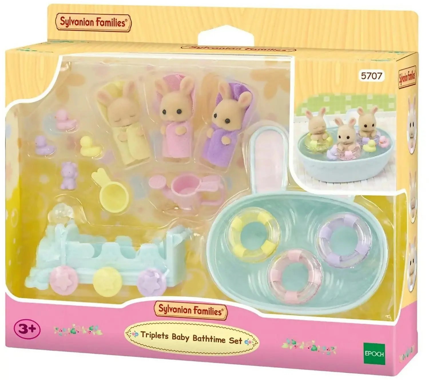 Sylvanian Families - Triplets Baby Bathtime  Animal Doll Playset