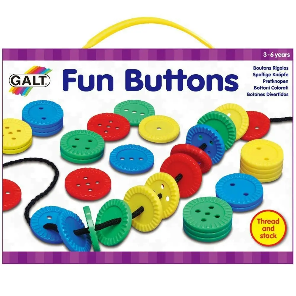 Galt - Fun Buttons - Educational Activity Kit - For Ages 3+ - Enhances Fine Motor Skills and Hand-Eye Coordination