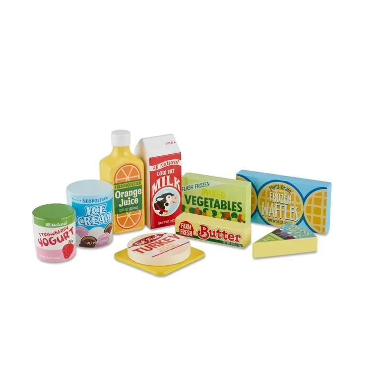 Melissa & Doug - Fridge Food Set - Wooden Play Food