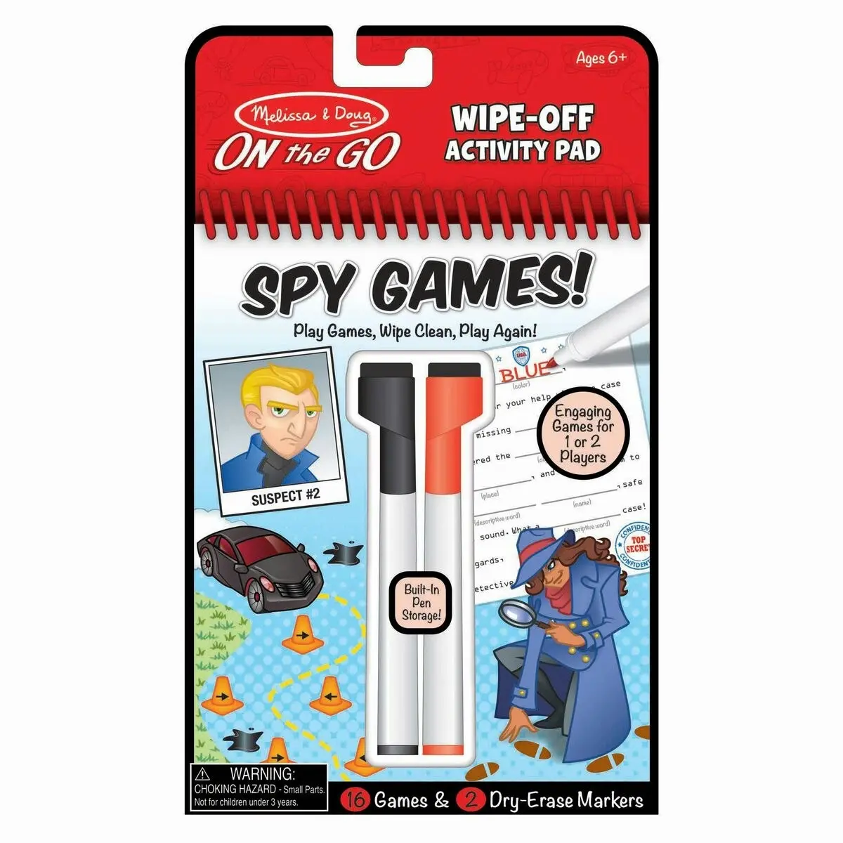 Melissa & Doug - Spy Games Wipe-off Activity Pad - On The Go Travel Activity