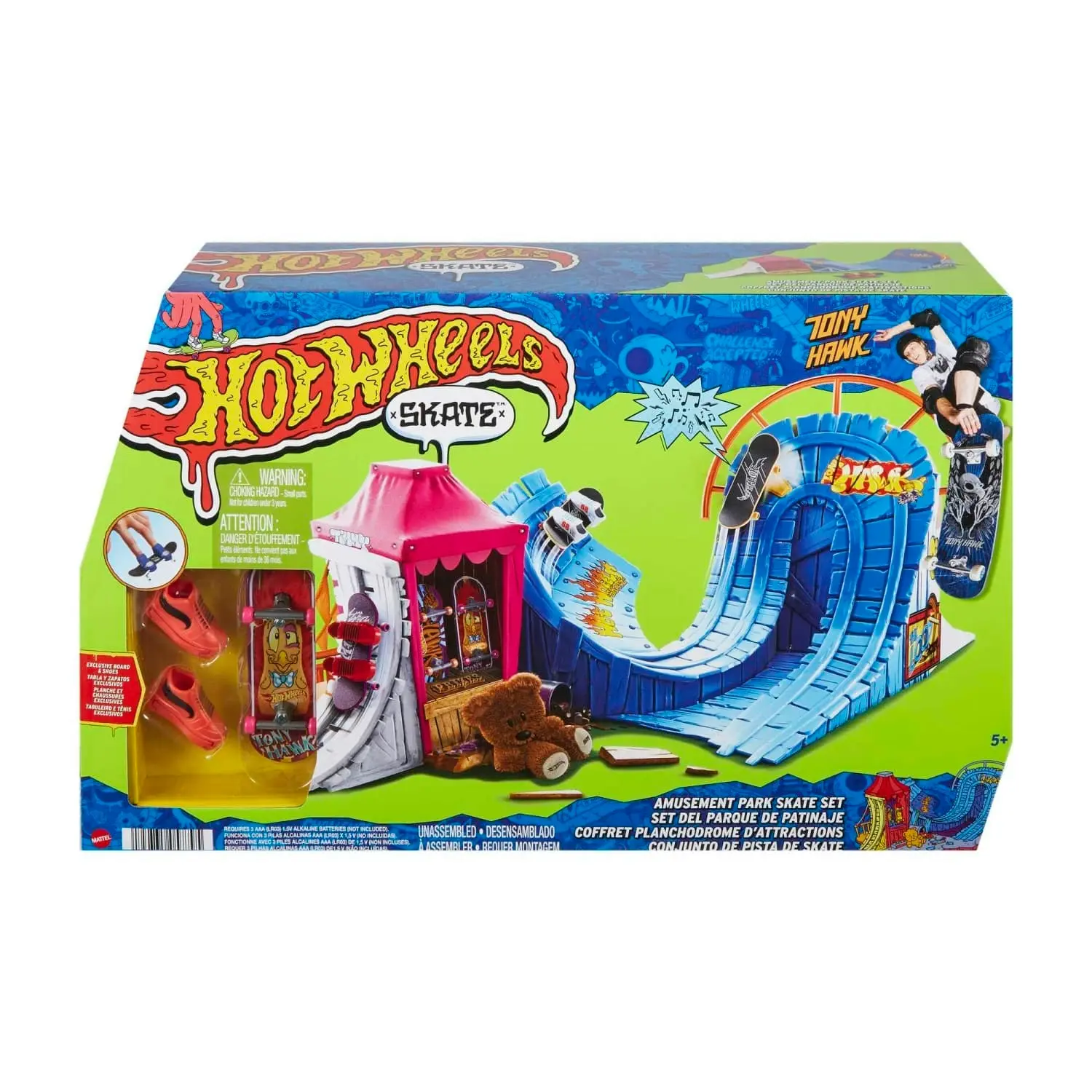 Hot Wheels® - Skate Amusement Park Skate Set With Fingerboard & Pair Of Skate Shoes