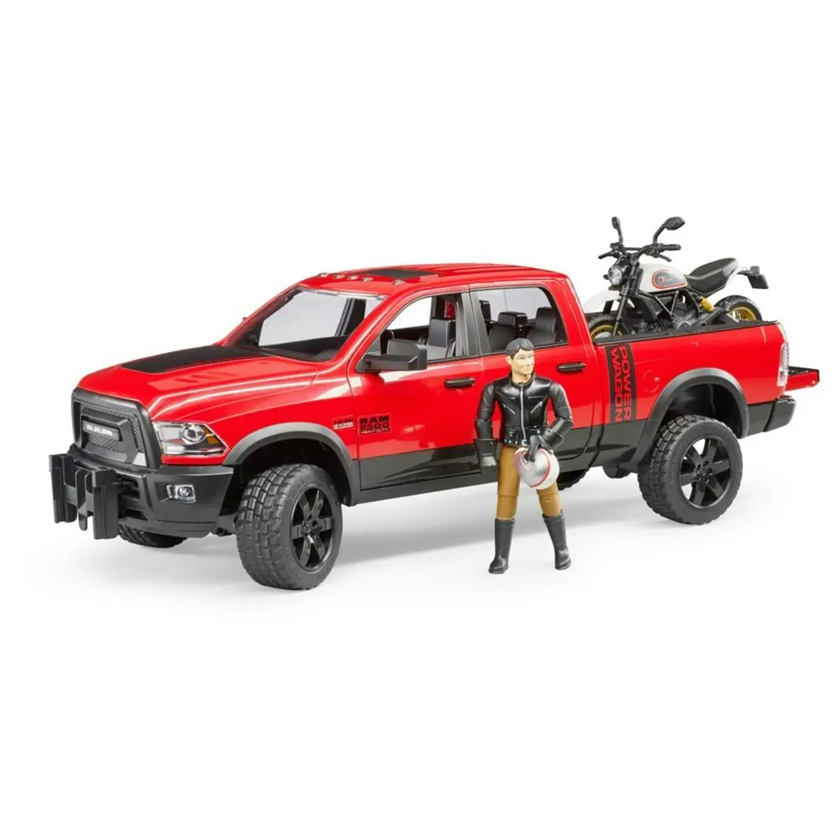 Bruder - Ram 2500 Power Wagon With Scrambler Ducati Desert Sled 1:16 Scale