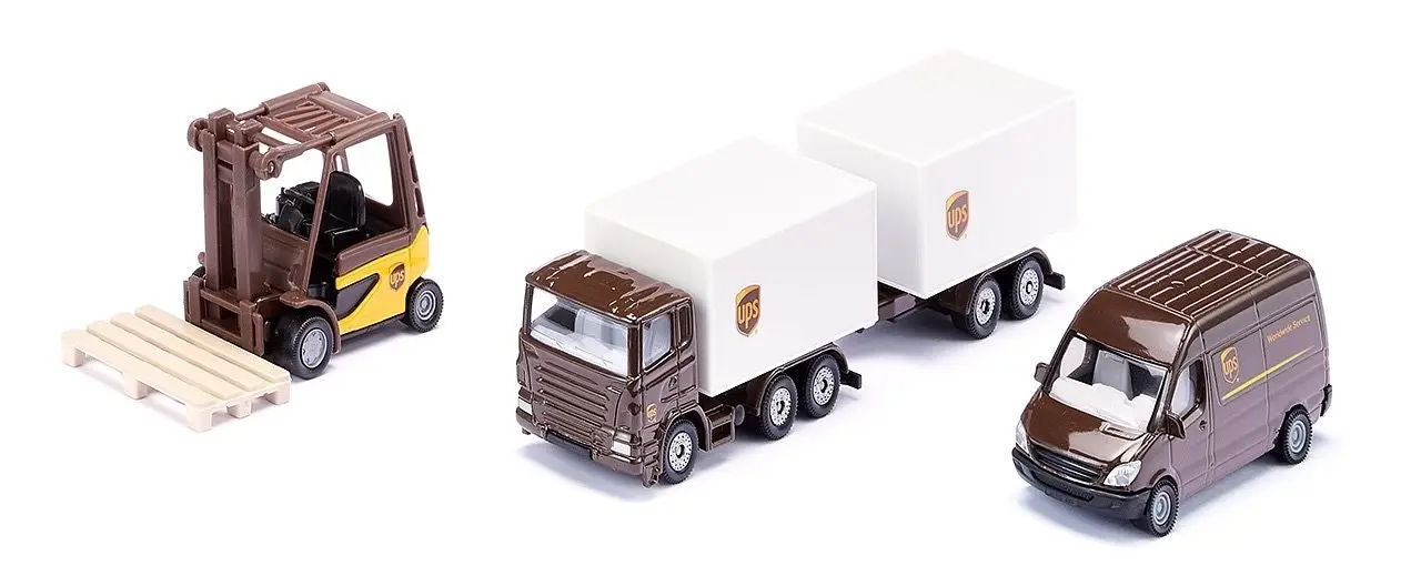 Siku - UPS Logistics 3 X Vehicle Set Playset