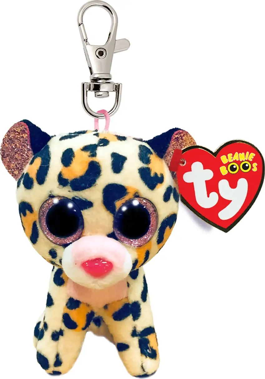 Ty Beanie Boos Clip On - Livvie Brown & Pink Leopard 10cm