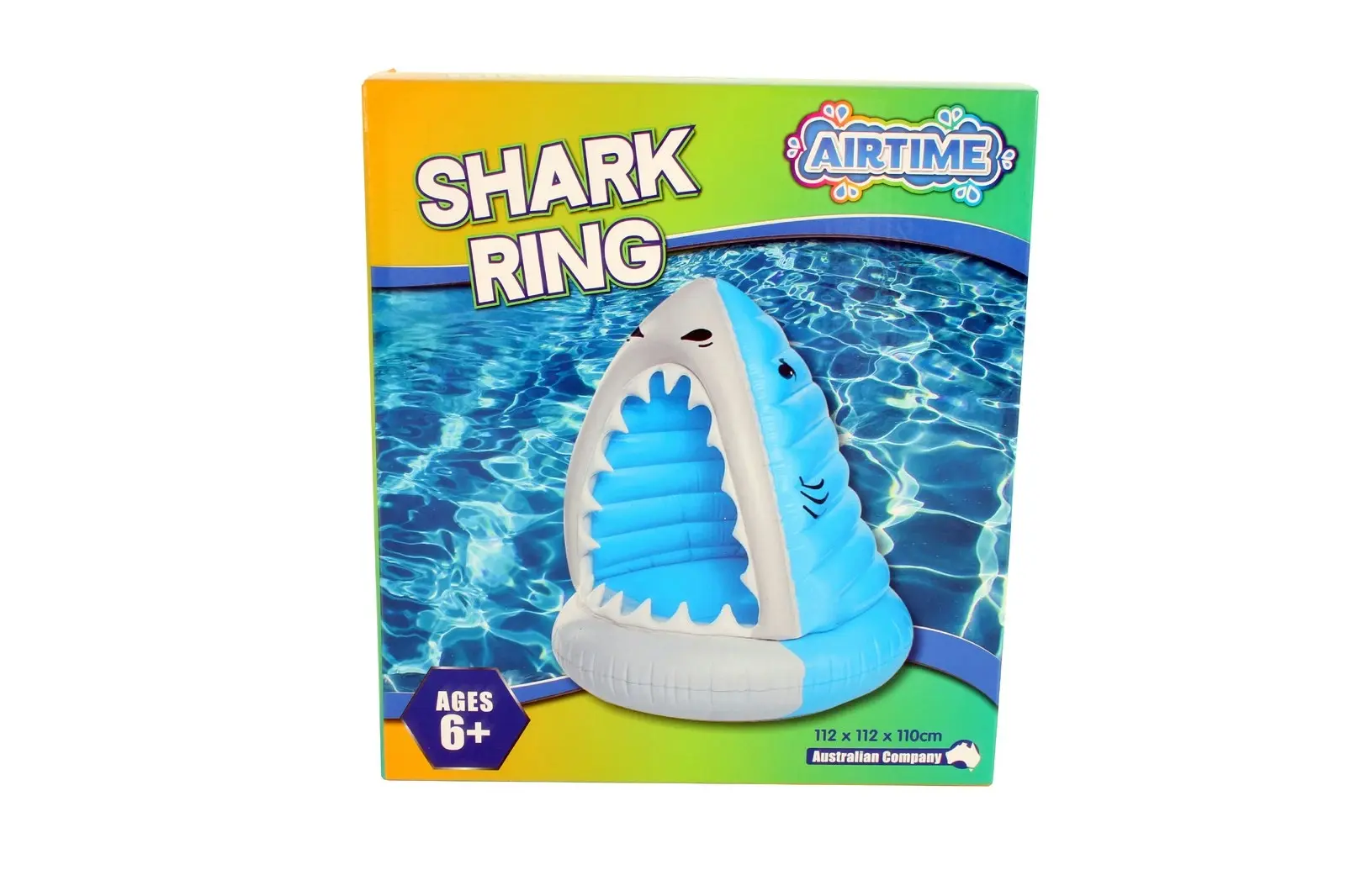 Airtime 112x112cm Shark Ring Pool/Beach Inflatable Kids/Children Floating Toy