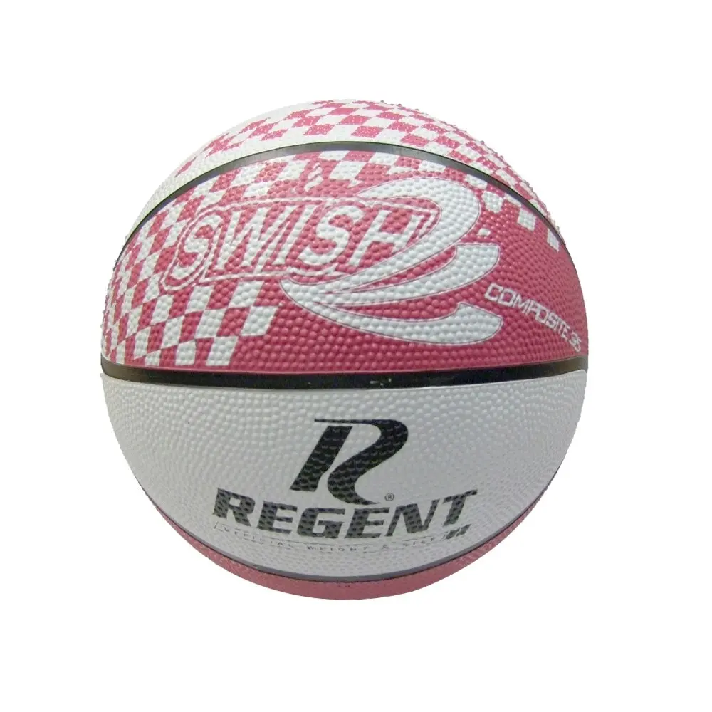 Regent Swish Indoor/Outdoor Training Basketball Size 6 Synthetic Rubber WHT/PNK