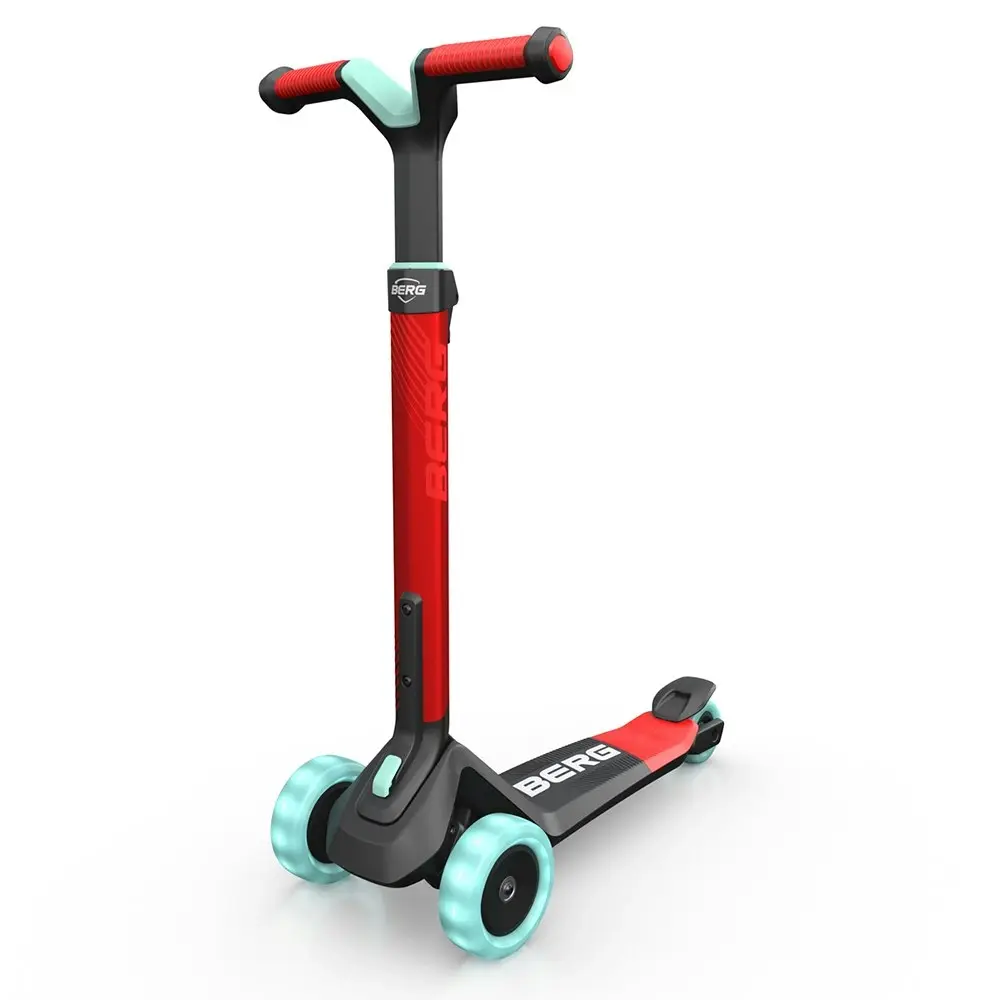 BERG Nexo Foldable Kids' Scooter with Lights – Red, Age 2+