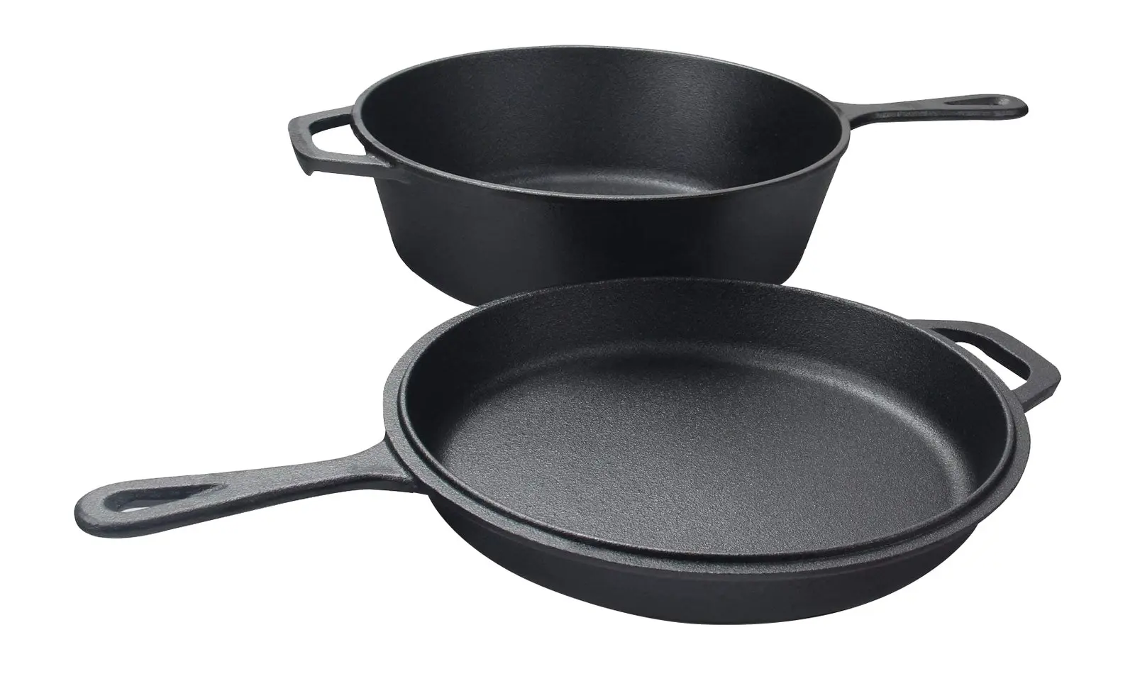 Wildtrak 3.2qt Cast Iron 26.5cm Combo Cooker Camp Over/Frying Pan Set Black