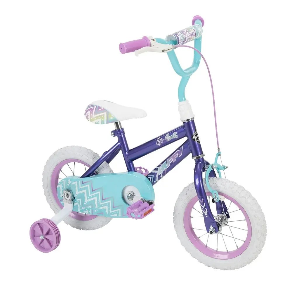 Huffy So Sweet 12in Kids Bicycle Bike 3-5yr/94-109cm Purple w/Training Wheels