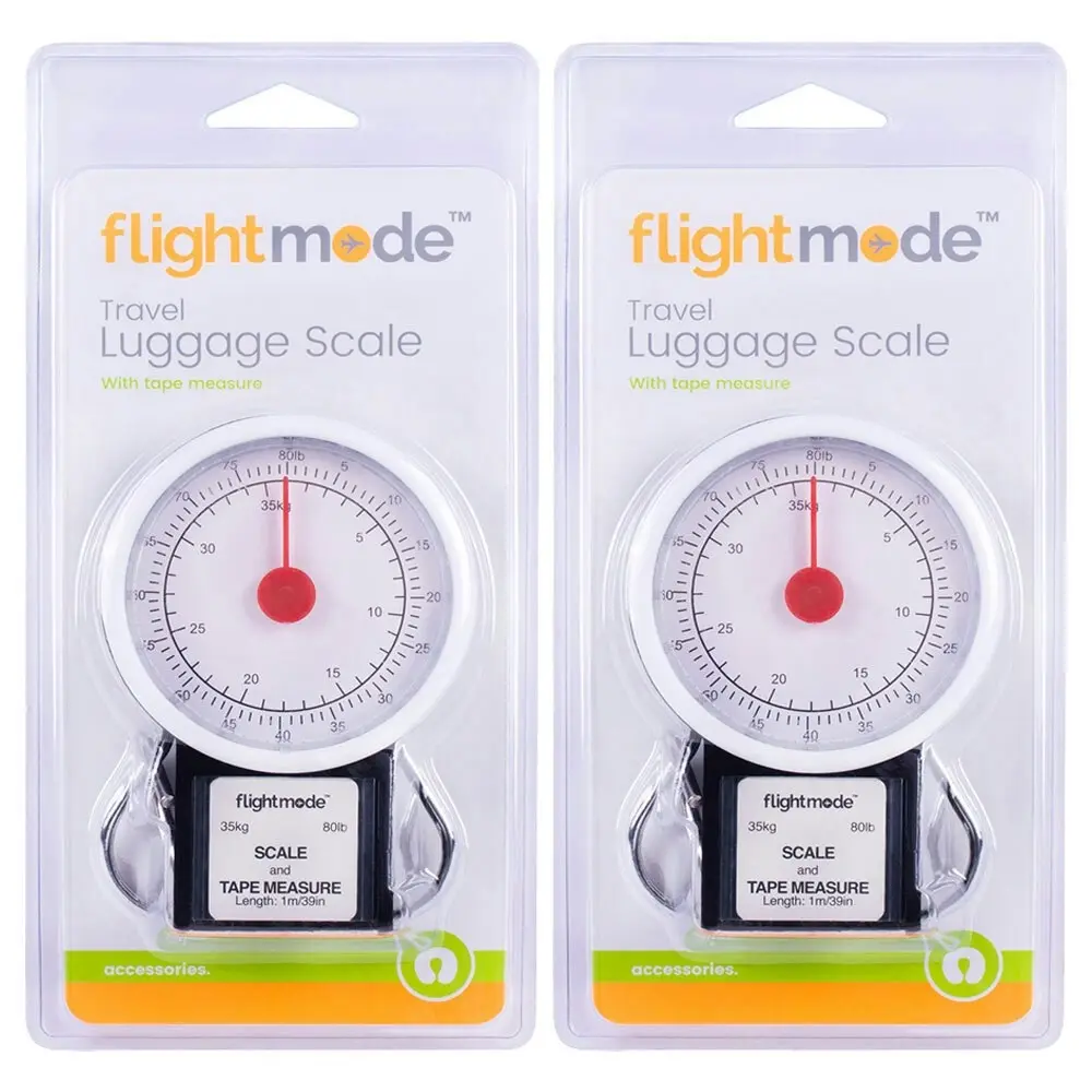 2x Flightmode Luggage Scale upto 35kg/80lb w/1m Retractable Measuring Tape