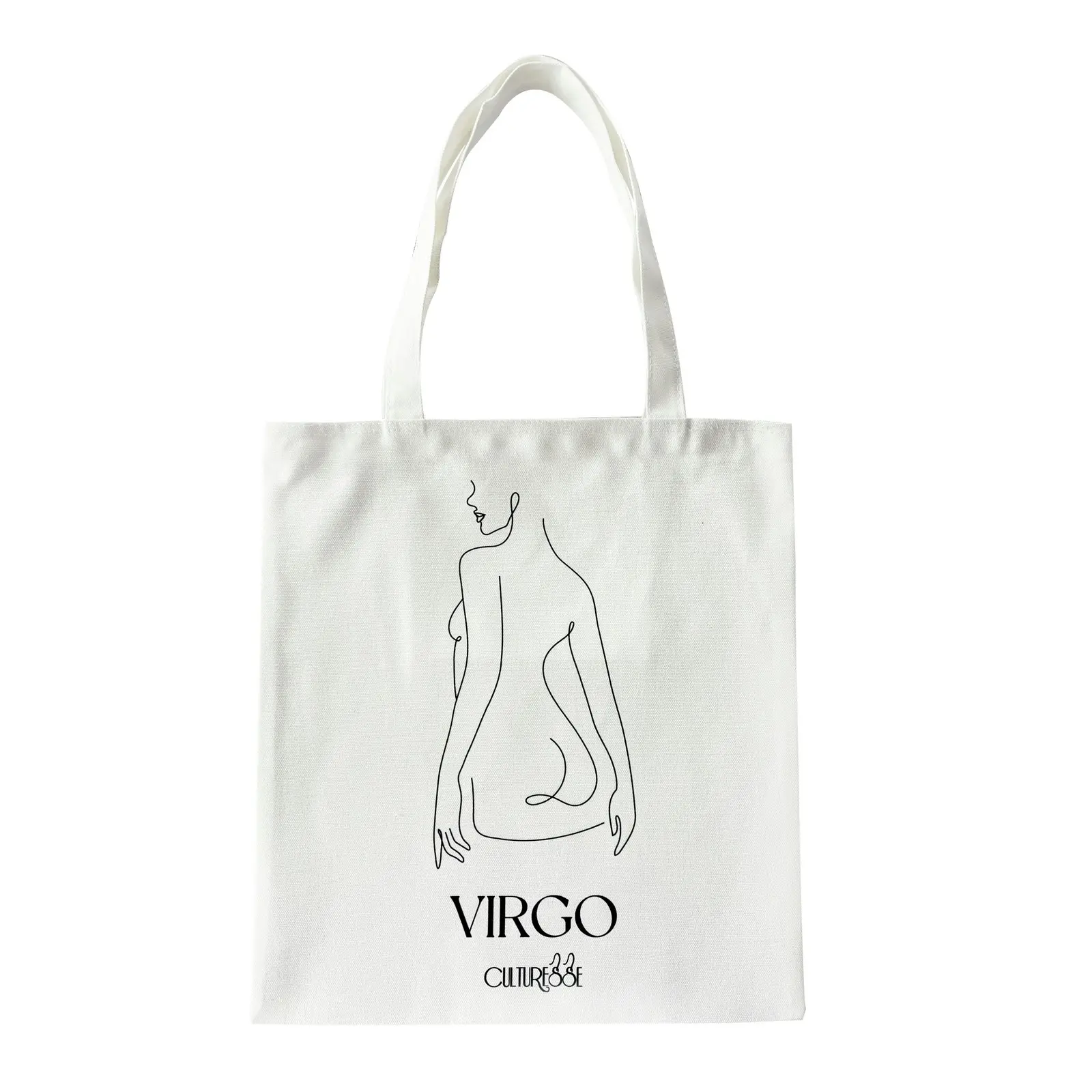 Culturesse She Is Virgo Eco Zodiac 38cm Muse Tote Bag Women's Handbag White