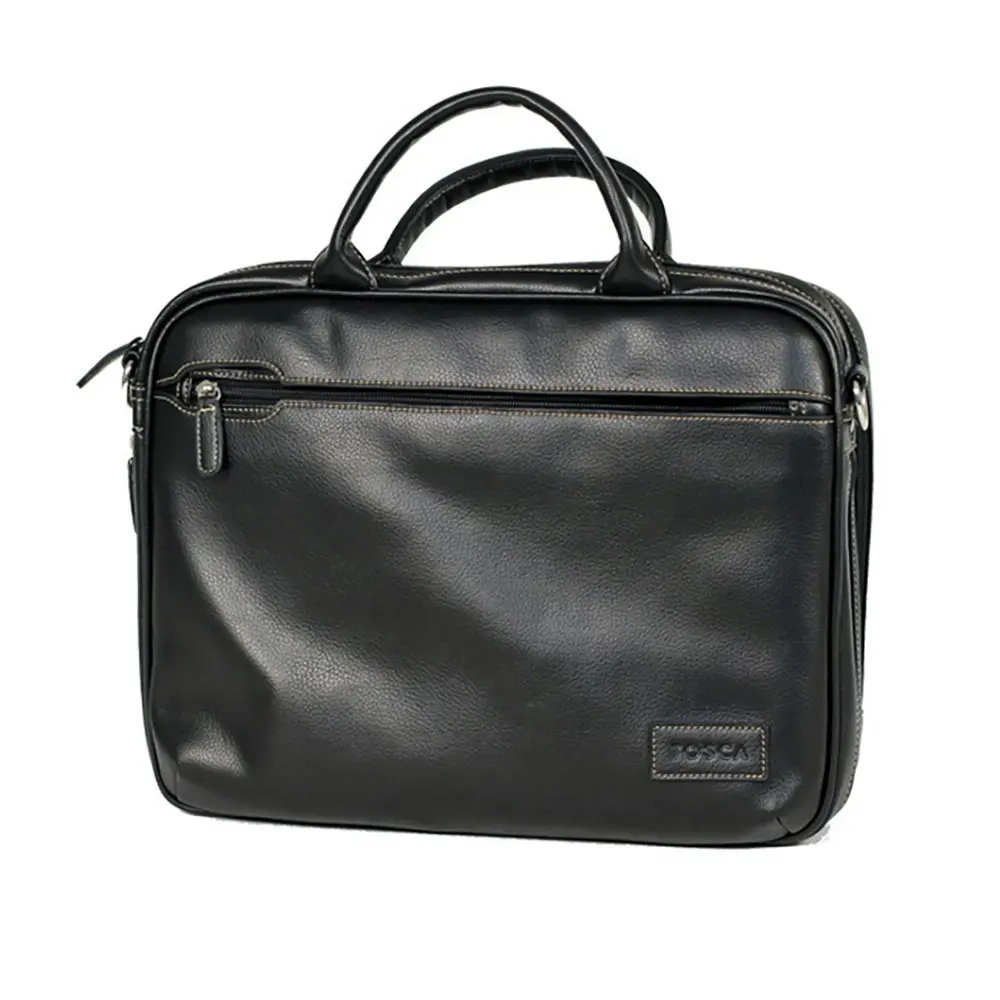 Tosca 15.4" Laptop/Notes Folio Hand Carry Business Bag/Case w/ Padded Grip Black