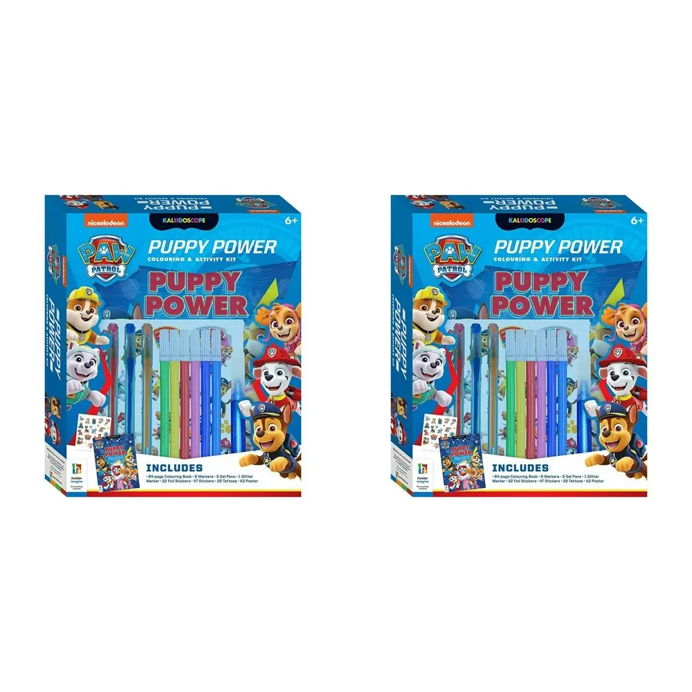 2x Kaleidoscope Paw Patrol Puppy Power Kids Fun Colour & Activity Kit w/Marker