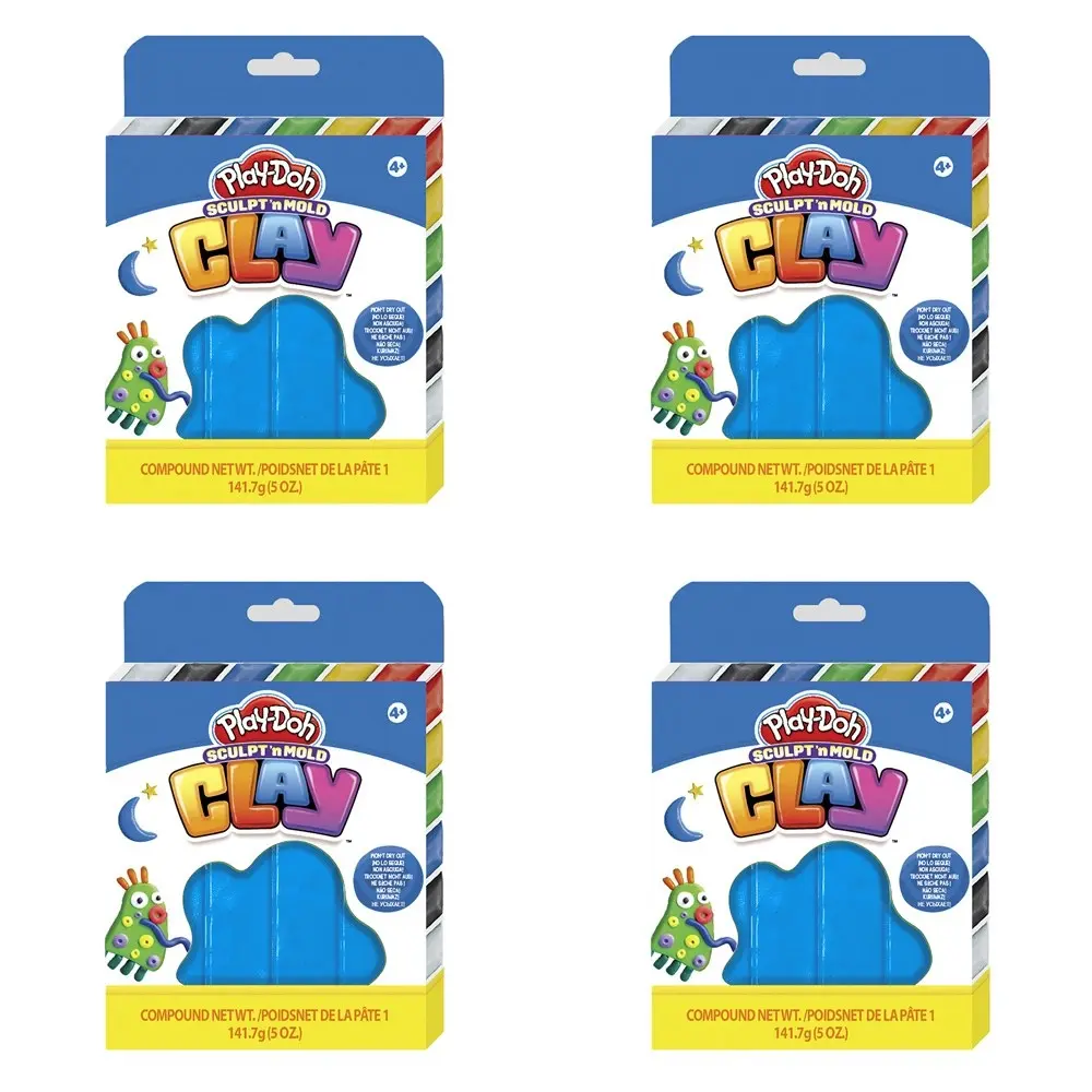 4x Play-Doh Sculpt 'n Mold 5oz Clay Kids/Children Art Craft Creative Toy 4+ Blue