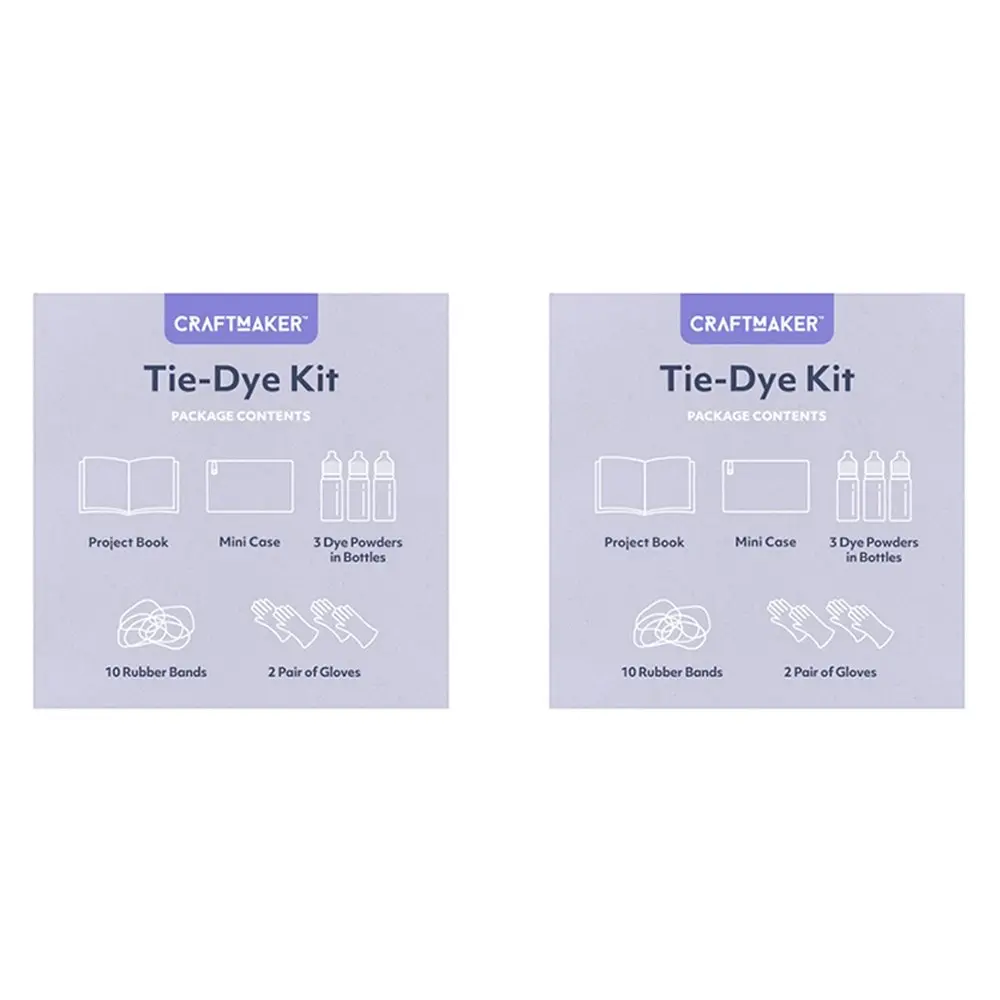 2x Craft Maker Tie Dye Kit Make Your Own Art Activity Project w/ 24-Page Book