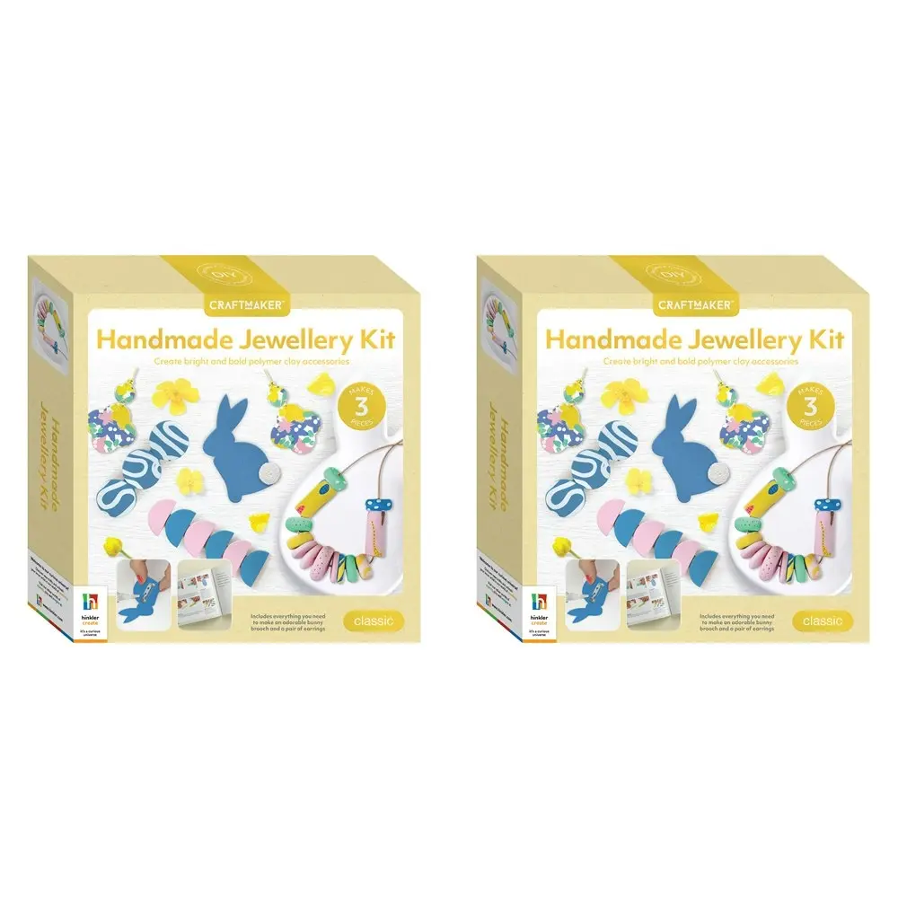 2x Craft Maker Handmade Polymer Clay Jewellery Accessory DIY Kit Kids Activity