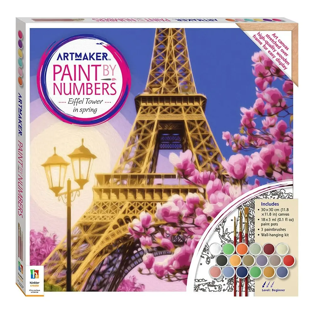 Art Maker Paint by Numbers Canvas Eiffel Tower in Spring Painting Set Art