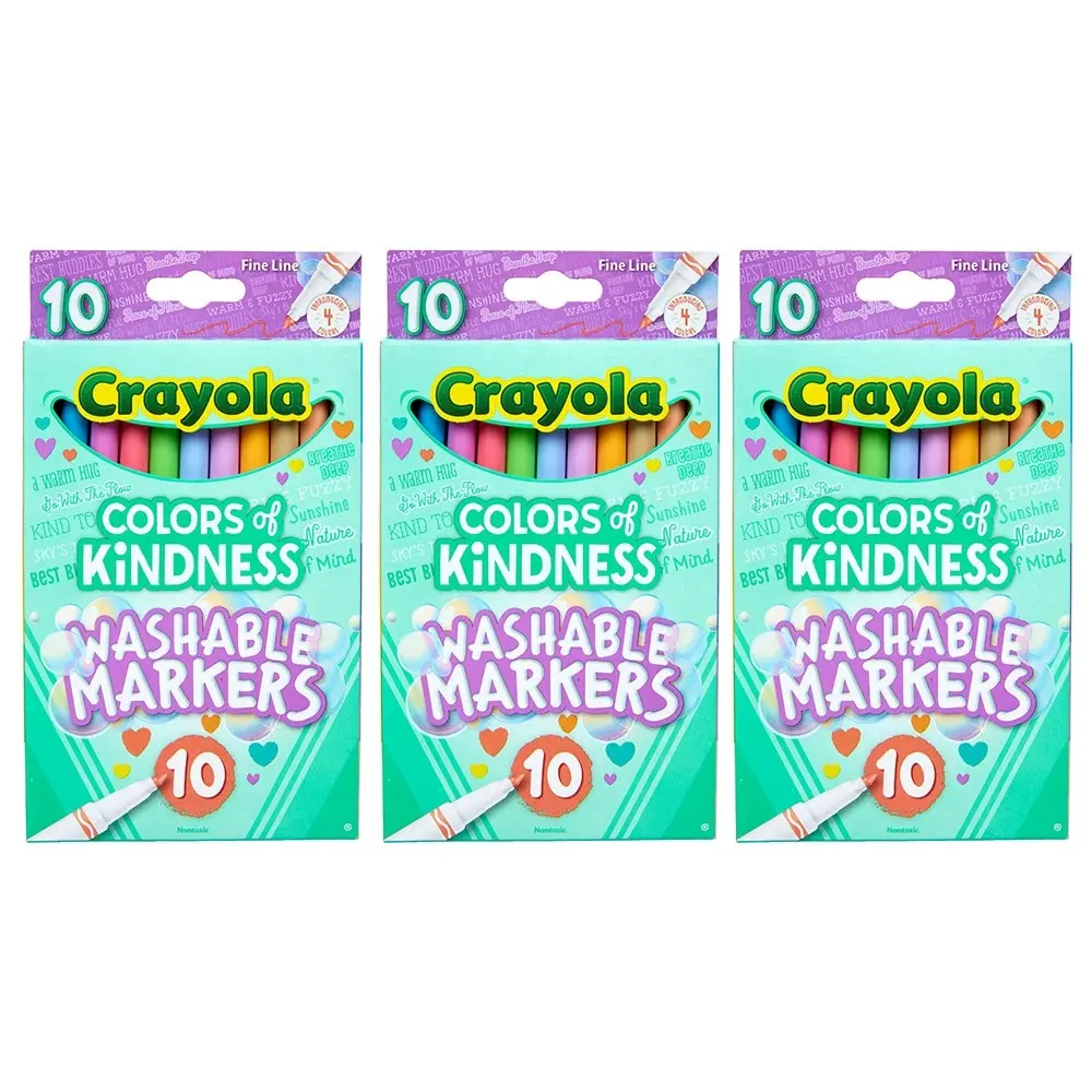 30pc Crayola Kids Creative Fineline Washable Markers Colors of Kindness 36m+