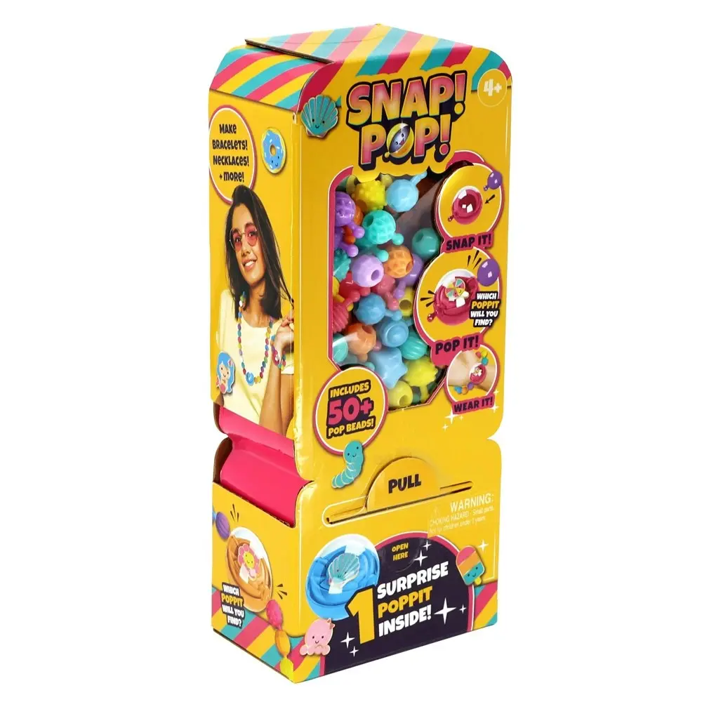 50pc Snap! Pop! Mini Bead/Charm Dispenser For Bracelet/Neckalce Kids 4y+ Asstd