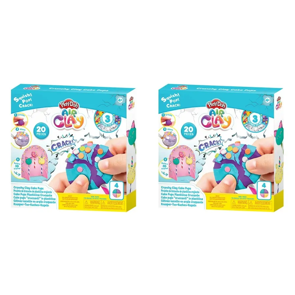 2x 20pc Play-Doh Air Clay Crackle Surprise Crunchy Cake Pops Set Kids Craft 3y+