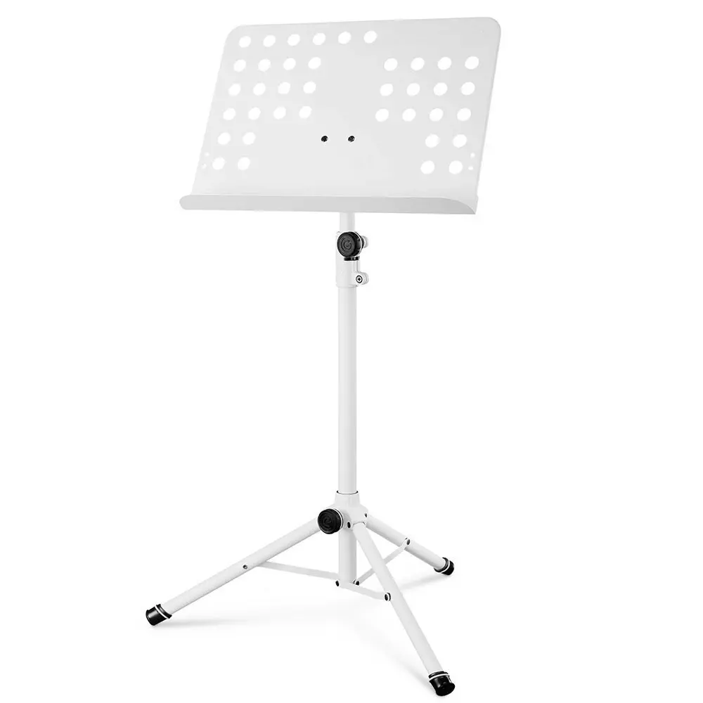 Gravity NS411 Classic Steel 120cm Music Stand Holder Storage Mount Tripod White