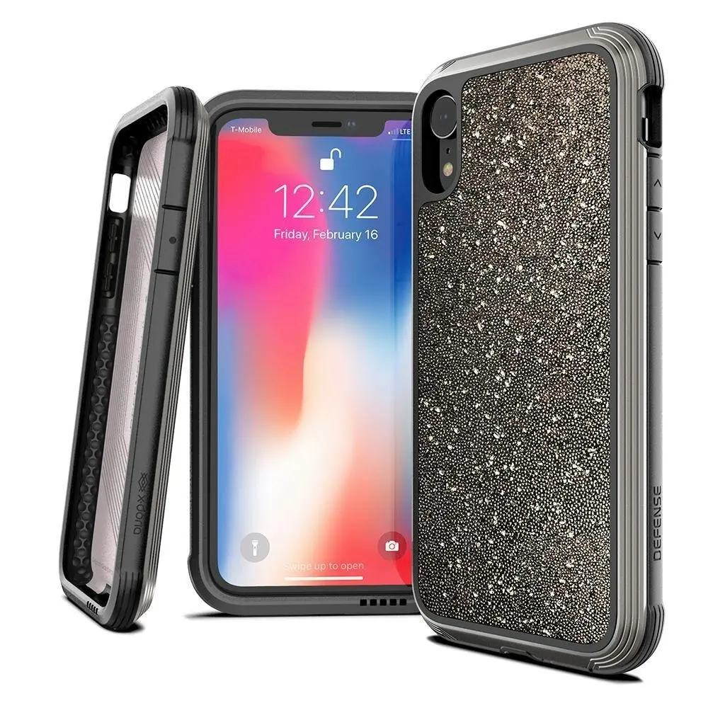 X-Doria Defense Lux Phone Case Cover Protection For Apple iPhone XS Dark Glitter