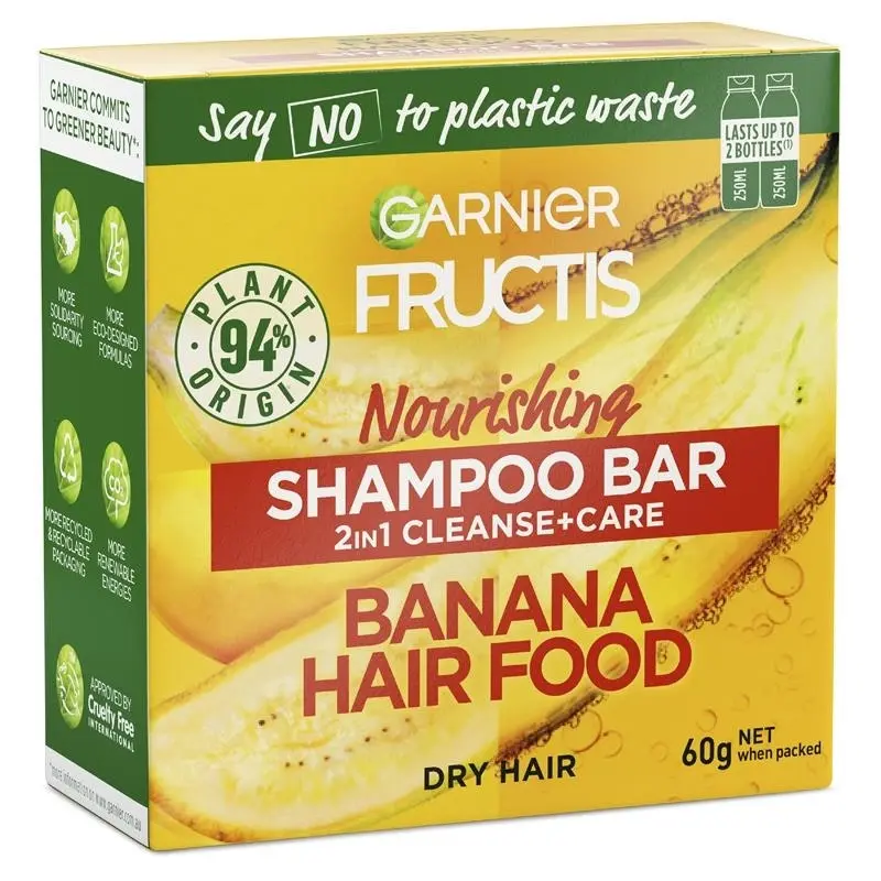 Garnier Fructis Banana Hair Food 2 In 1 Shampoo Bar 60g