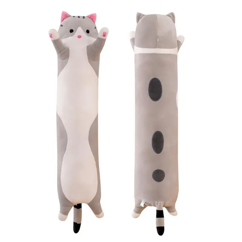 Soft Cute Plush Cat Cats Doll Stuffed Kitten Pillow Gift Cushion Toy For Kids Grey