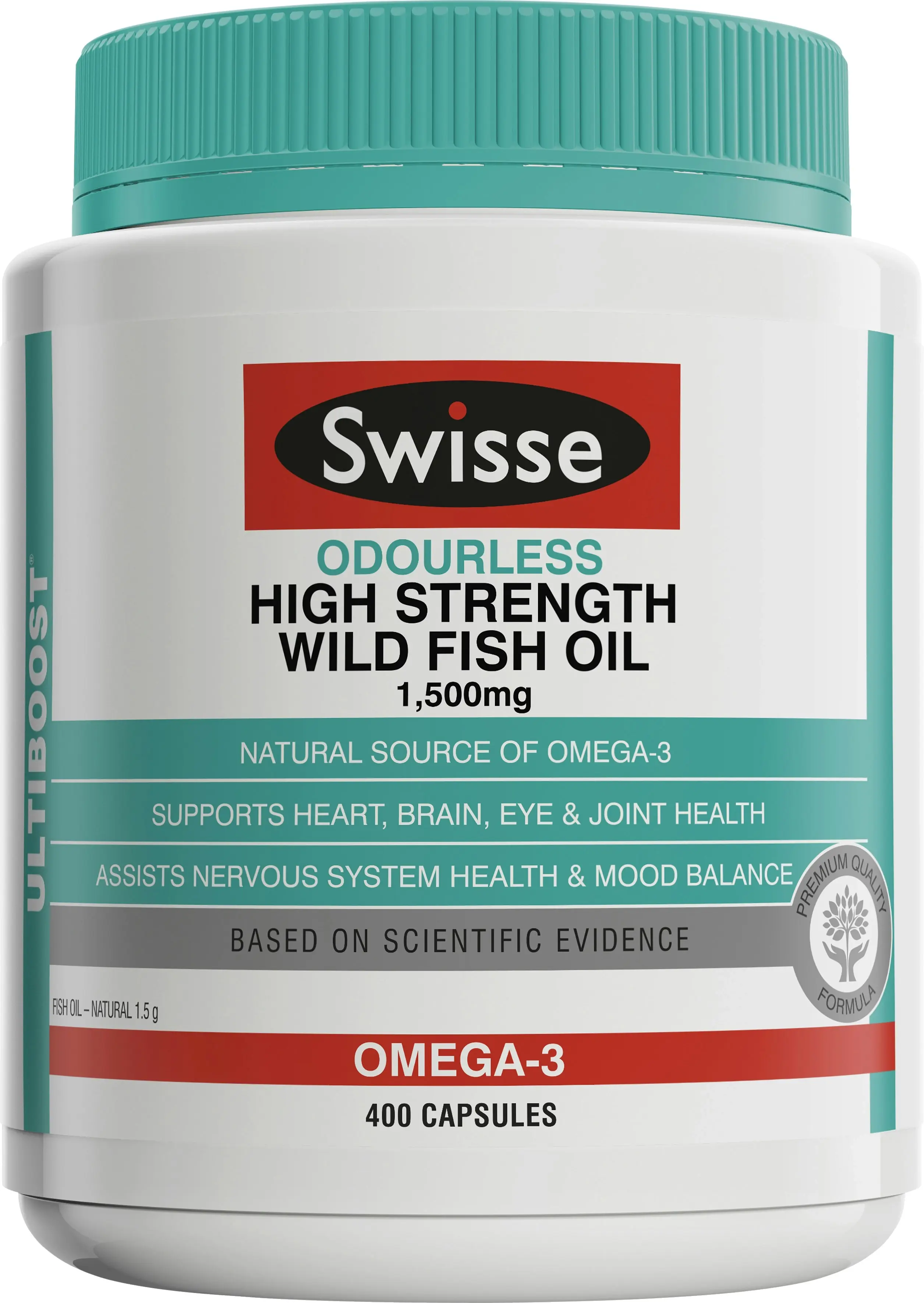 Swisse Ultiboost High Strength 1500Mg Odourless Fish Oil 400 Caps