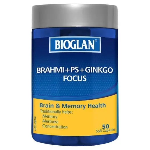 Bioglan Brahmi +PS + Ginko Focus 50 Capsules