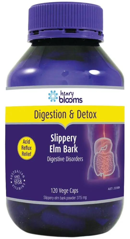 Henry Blooms Slippery Elm Bark 375mg 120 Capsules