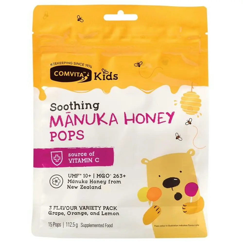 Comvita Kids Soothing Manuka 15 Pops - 3 Flavours