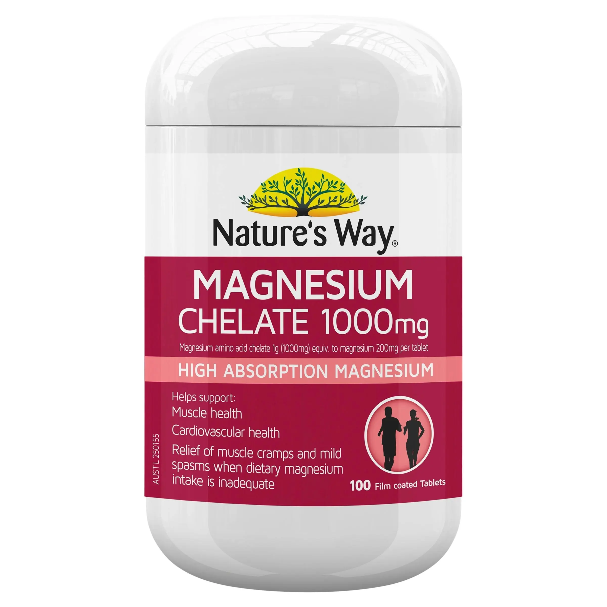 Natures Way Magnesium Chelate 1000Mg 100 Tabs