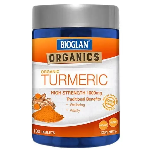 Bioglan Organic Turmeric High Strength 1000mg 100 Tablets