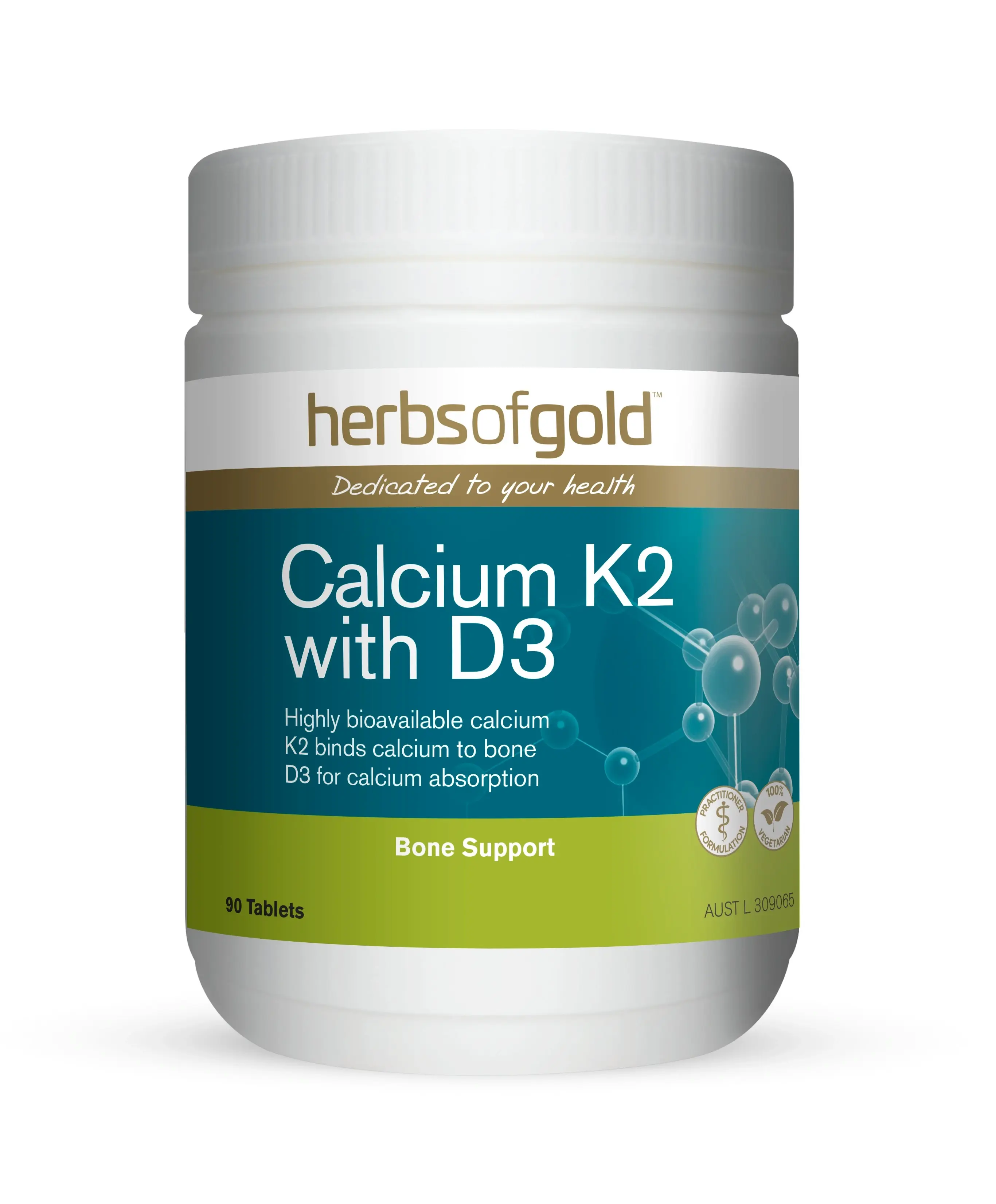 Herbs Of Gold Calcium K2 With D3 90tabs