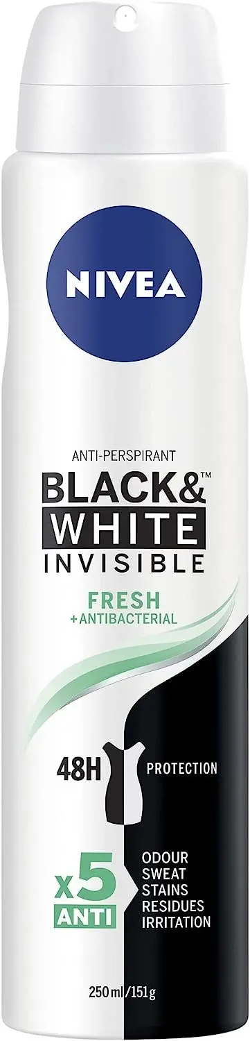 Nivea Invisible Black & White Fresh Aerosol Deodorant Limited Edition 250ml