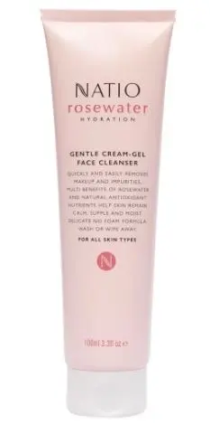 Natio Rosewater Hydration Gentle Cream-Gel Face Cleanser 100ml