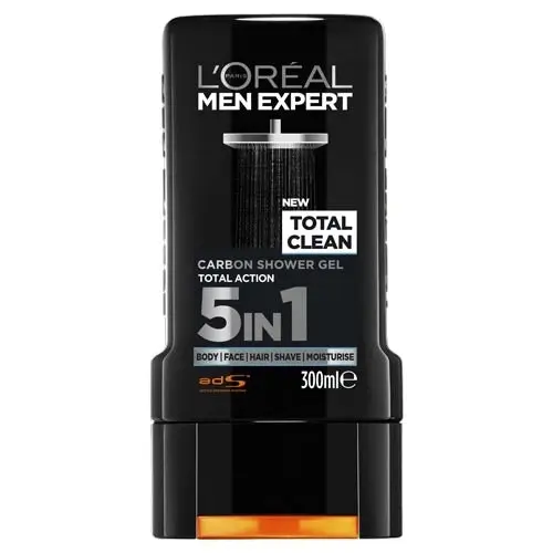 L'Oreal Paris Men Total Clean Carbon Shower Gel 300ml