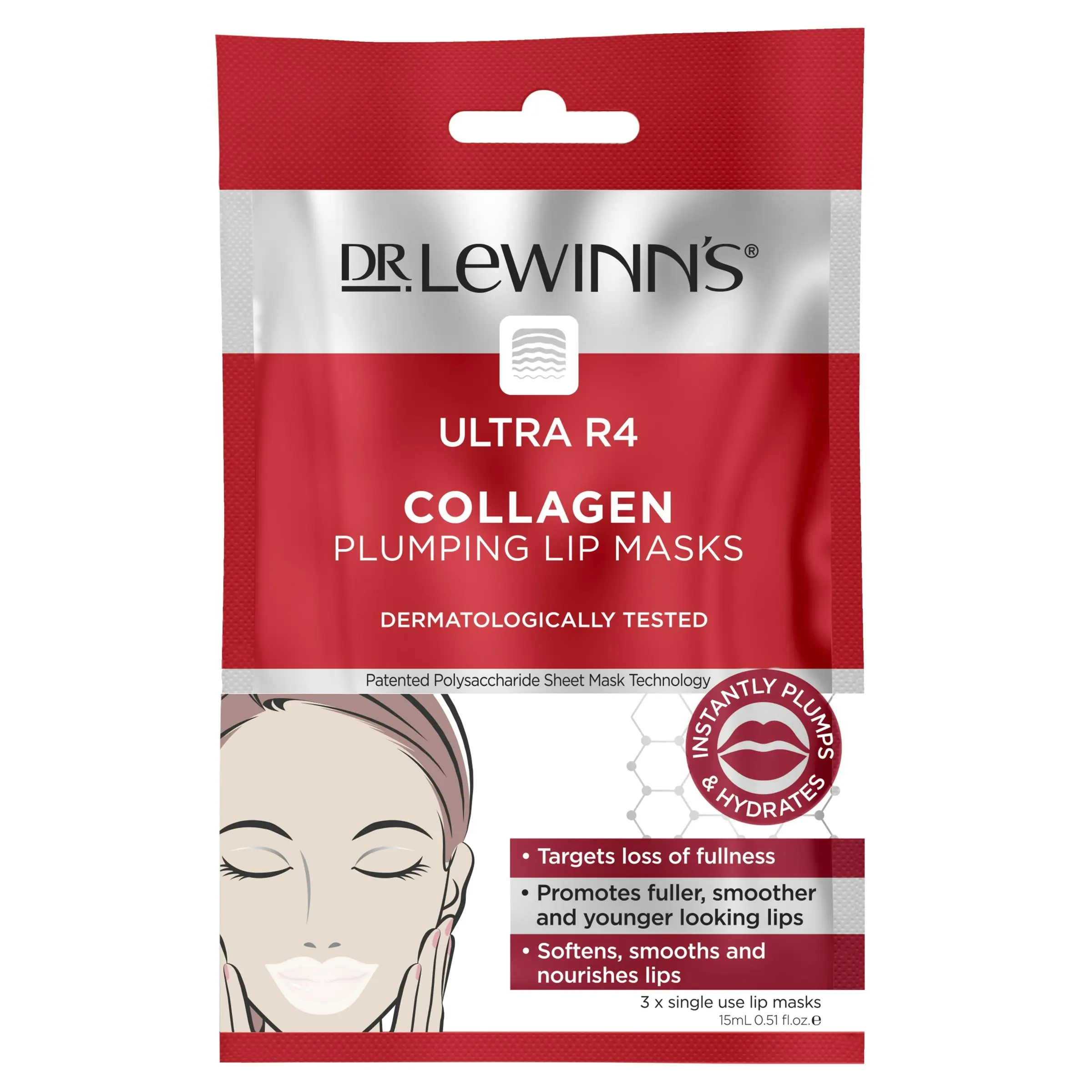 Dr Lewinn's Ultra R4 Plump Lip Mask 3Pc