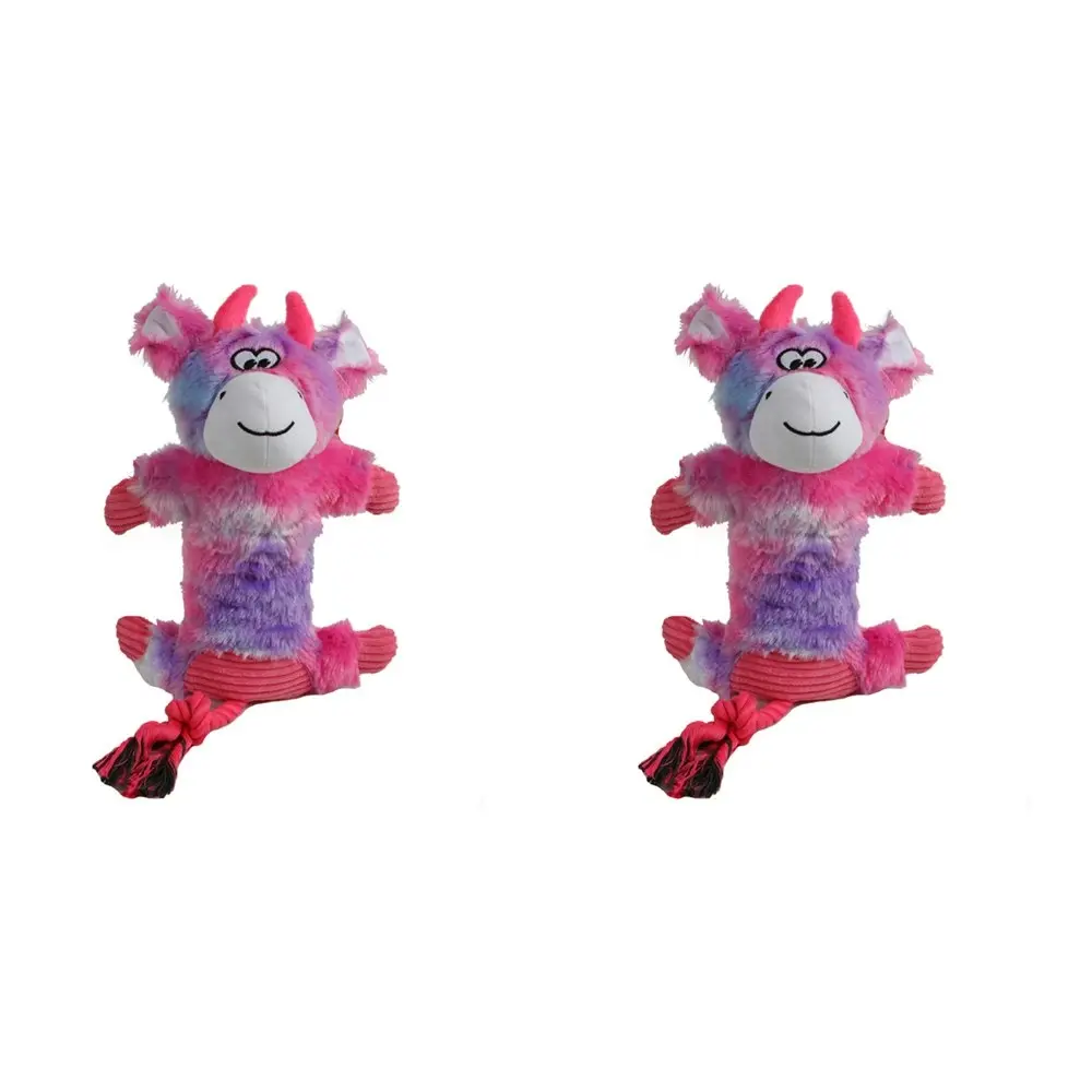 2x Pro Pet 30cm Squeaky Soft Plush Monkey Dog Toy Interactive Squeaker Violet