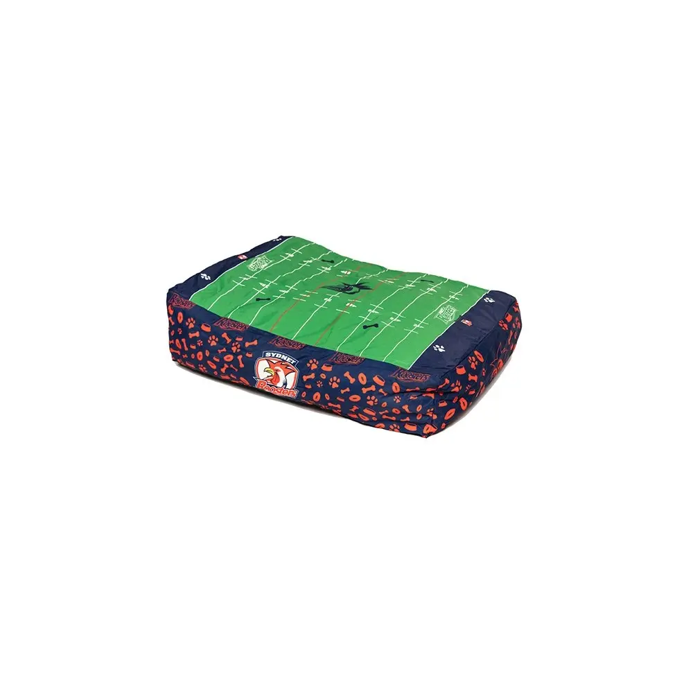 NRL Sydney Roosters Pet Bed Dog 80x60cm Rectangle Comfort Cushion Lounger Nest