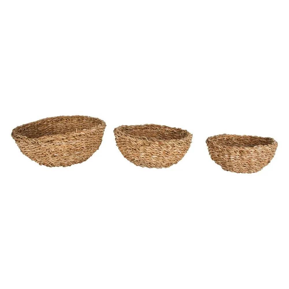 3pc Maine & Crawford Yeppoon 20/25/30cm Seagrass Mini Bowl Round Storage Natural