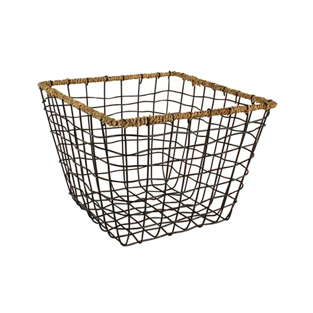 Maine & Crawford Brantly 28cm Metal Storage Basket Home/Room Organiser Black