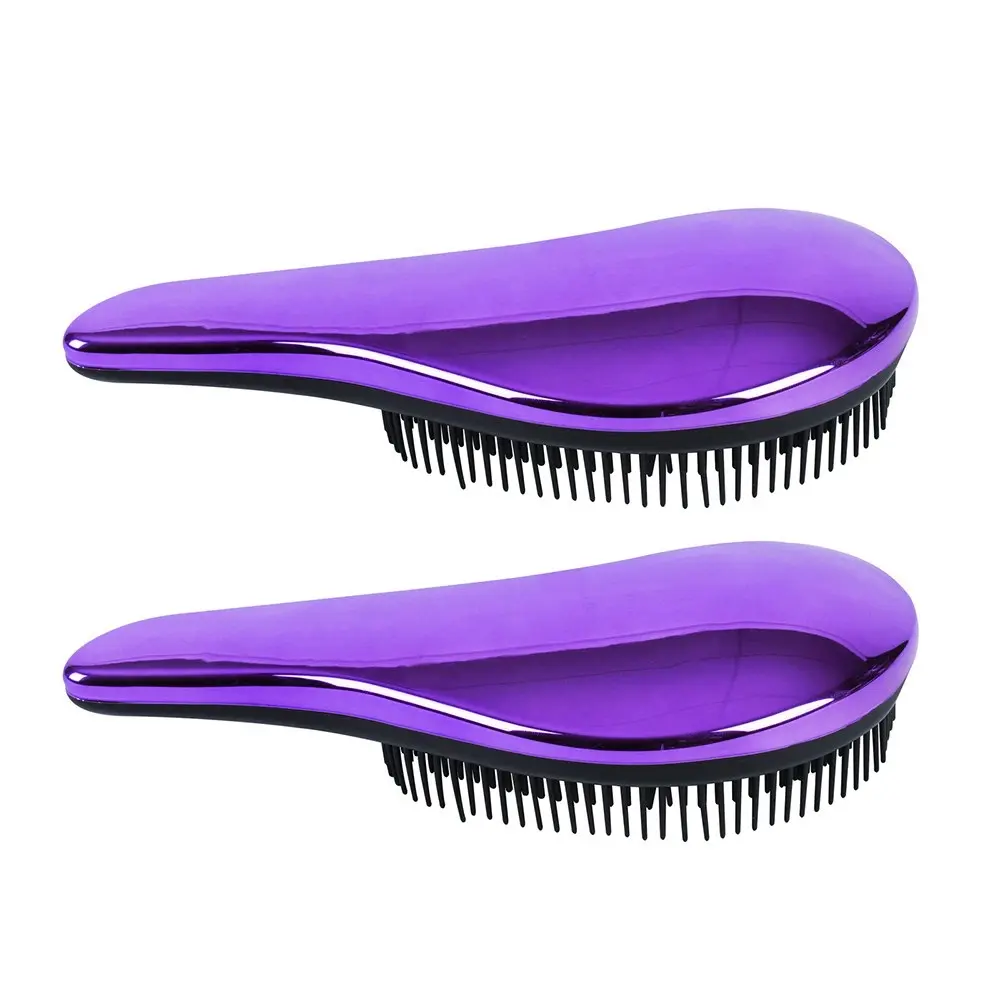 2x Living Today TPEE Bristles Detangling Brush Hair Styling Comb Metallic Pink