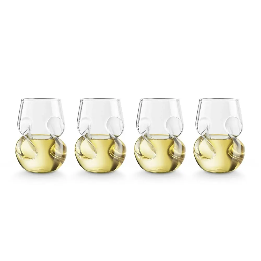 4pc Final Touch 266ml Hand Crafted Conundrum White Wine Stemless Glass Drinkware